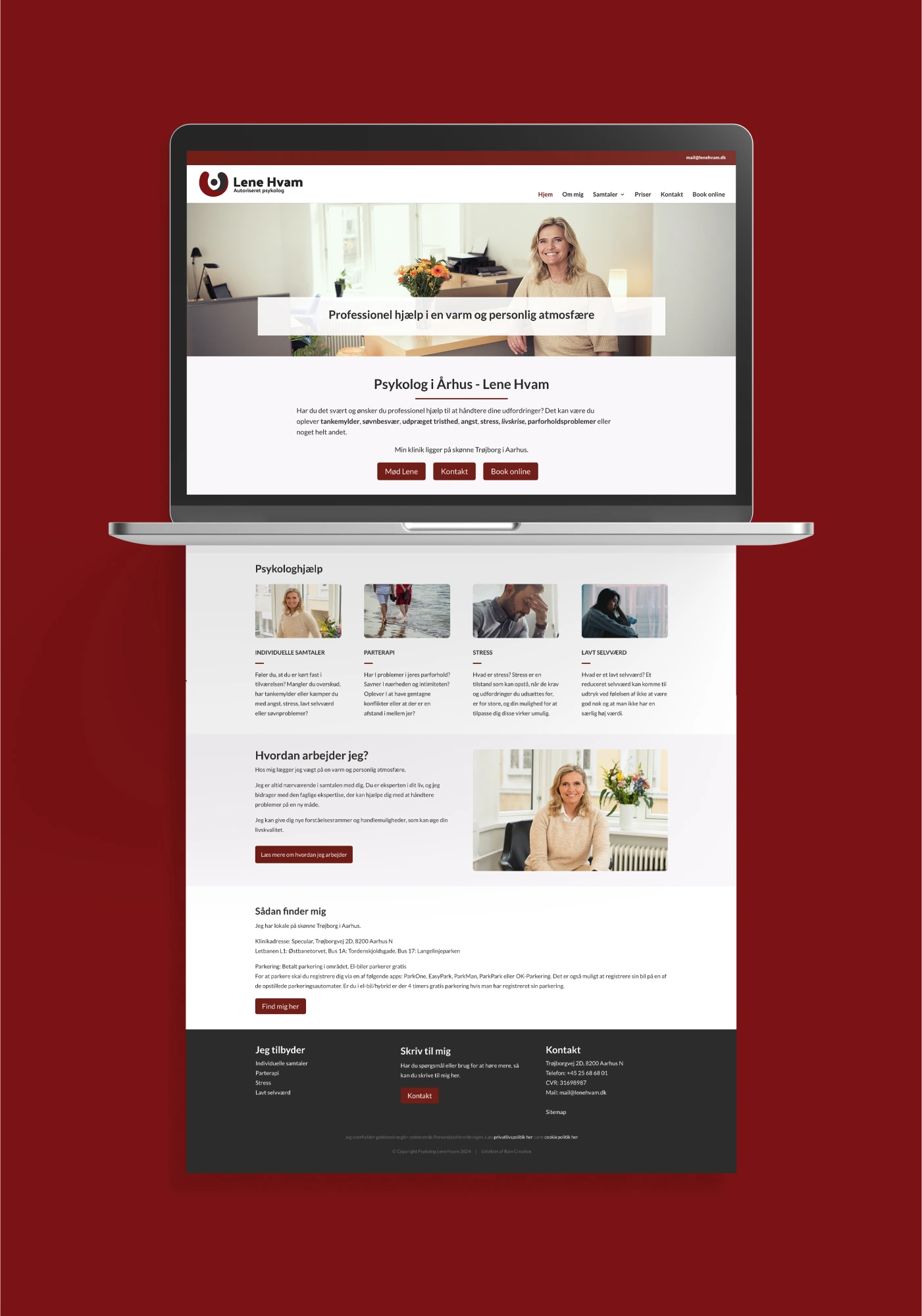 LeneHvam4 Hjemmeside design - Psykologhjælpen | Rain Creative